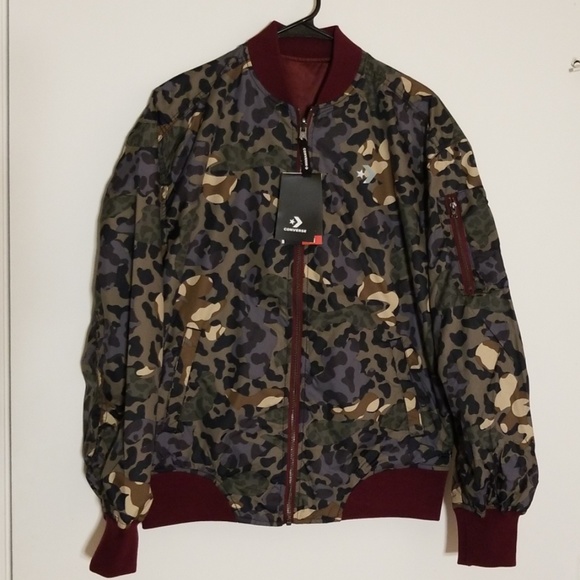 2 FOR 85 Converse Bomber Jacket  Reversible Camo - Picture 2 of 8